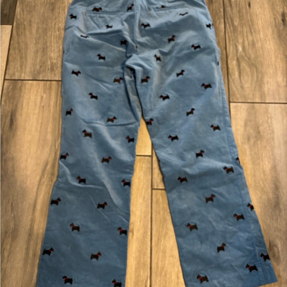 Lilly Pulitzer Blue Corduroy Pants with Scotty Dog Pattern Size 12P - Picture 4 of 4